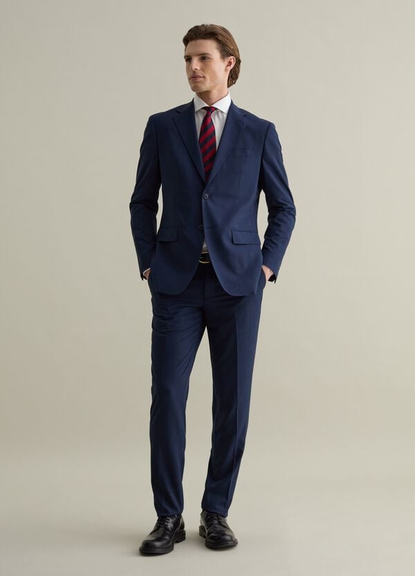 Ovs Pantalone Slim Fit Con Micro Trama