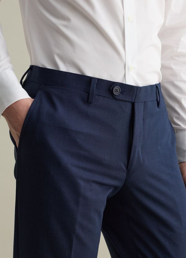 Ovs Pantalone Slim Fit Con Micro Trama