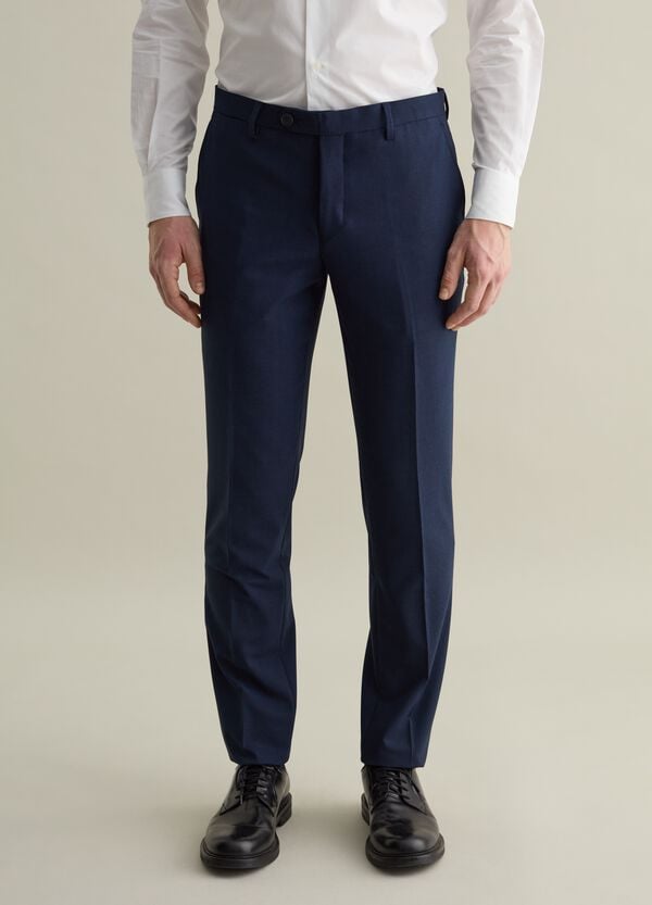 Ovs Pantalone slim fit con micro trama