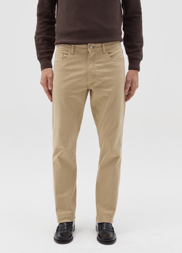 Ovs Pantalone Slim Fit In Cotone Stretch Beige