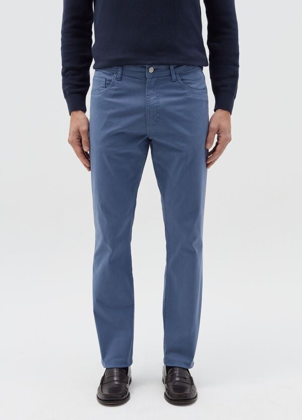 Ovs Pantalone Slim Fit In Cotone Stretch Blu