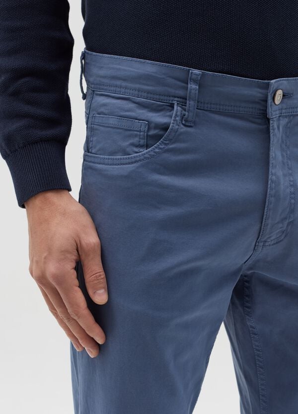 Ovs Pantalone Slim Fit In Cotone Stretch Blu