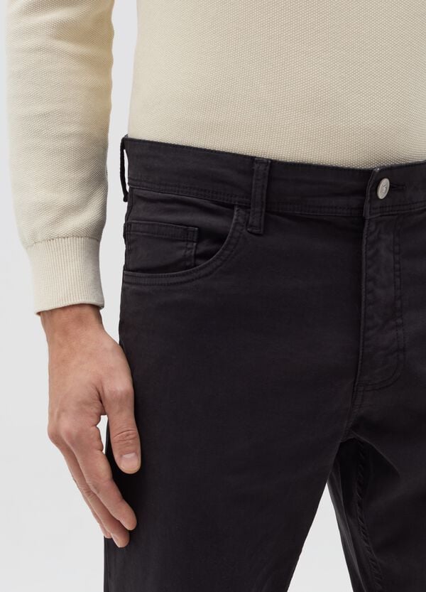 Ovs Pantalone Slim Fit In Cotone Stretch Nero