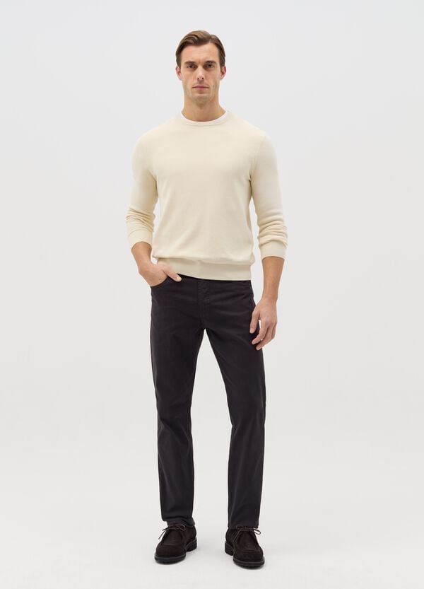 Ovs Pantalone slim fit in cotone stretch nero