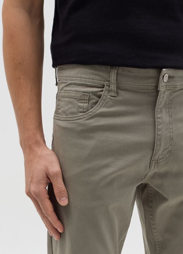 Ovs Pantalone Slim Fit In Cotone Stretch Verde