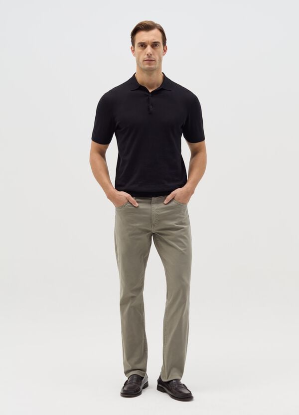 Ovs Pantalone slim fit in cotone stretch verde