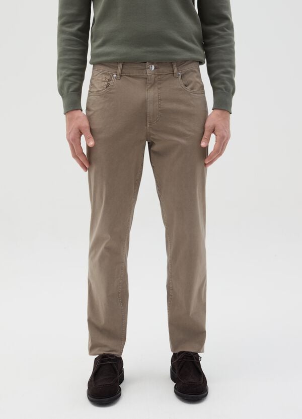 Ovs Pantalone Slim Fit In Popeline Di Cotone