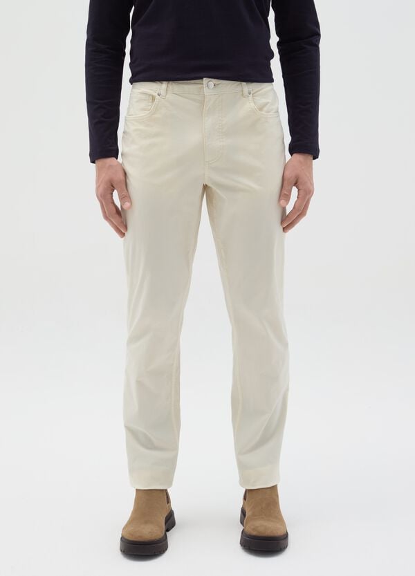 Ovs Pantalone Slim Fit In Popeline Di Cotone