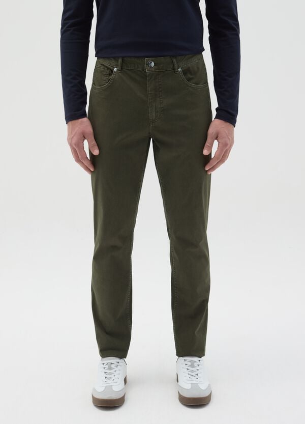 Ovs Pantalone Slim Fit In Popeline Di Cotone