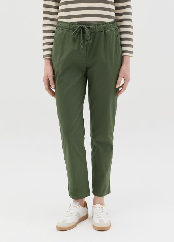 Ovs Pantalone Verde In Cotone Stretch