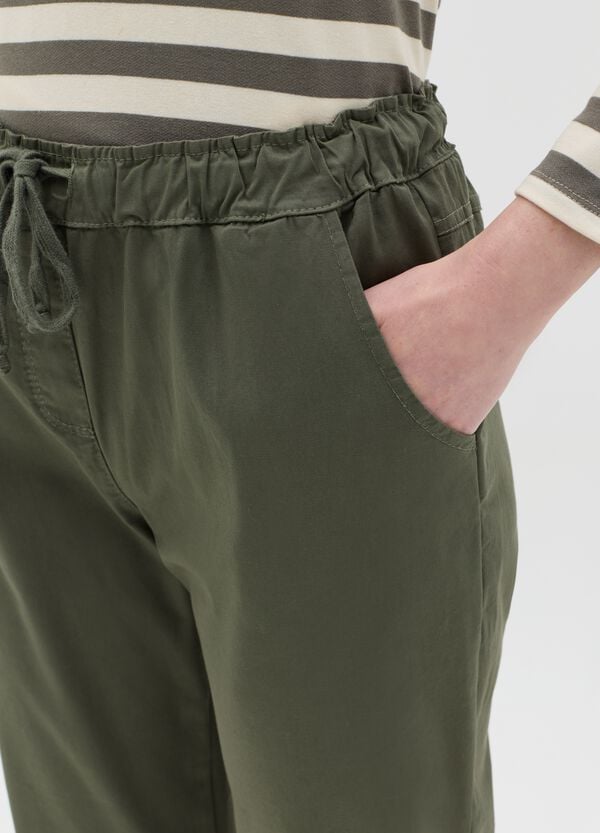 Ovs Pantalone Verde In Cotone Stretch