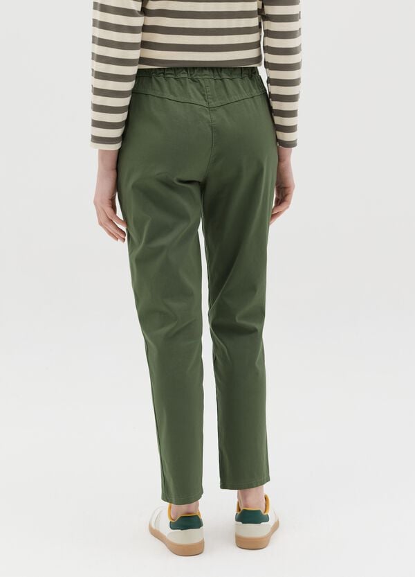 Ovs Pantalone Verde In Cotone Stretch