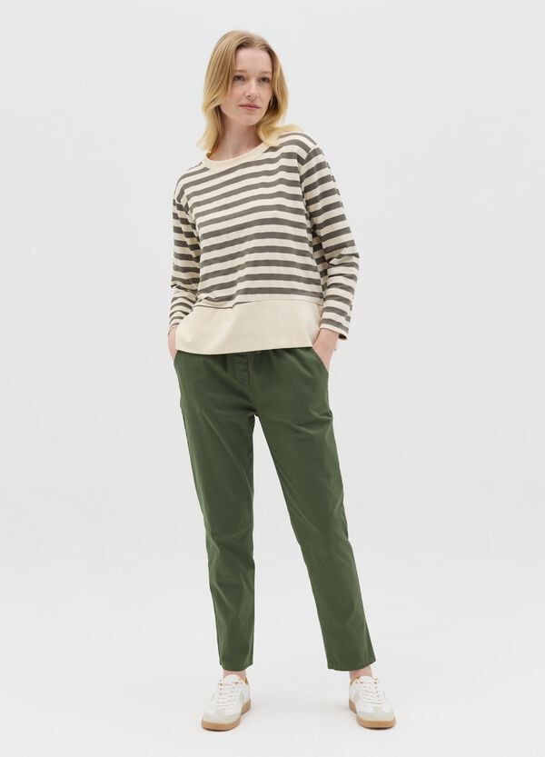 Ovs Pantalone verde in cotone stretch