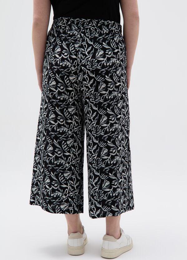 Ovs Pantalone Wide Leg Crop Con Stampa Curvy