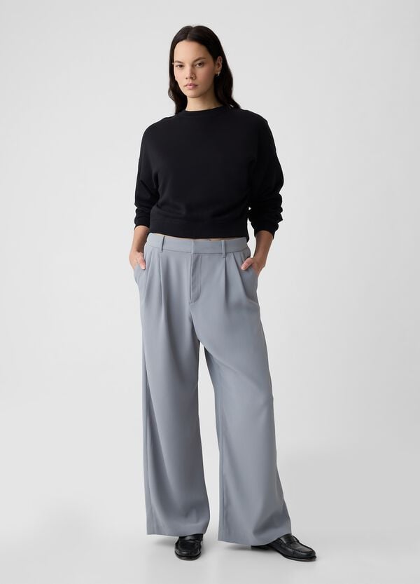 Ovs Pantalone Wide Leg Vita Alta Con Pinces