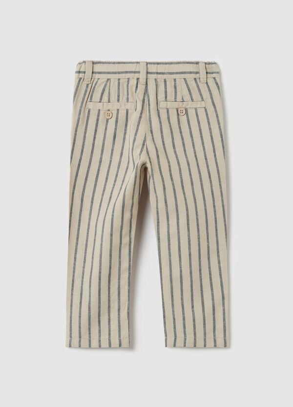 Ovs Pantaloni A Righe In Lino E Cotone