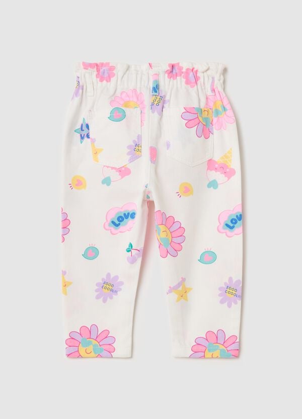 Ovs Pantaloni Baggy Fit Con Stampa Fiori E Gelati