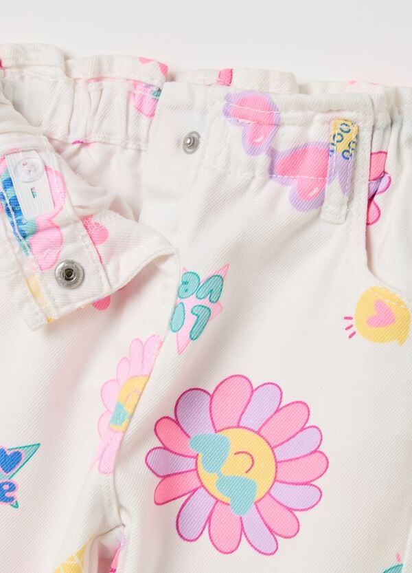 Ovs Pantaloni Baggy Fit Con Stampa Fiori E Gelati