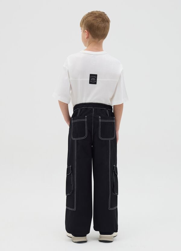 Ovs Pantaloni Cargo Con Impunture A Contrasto