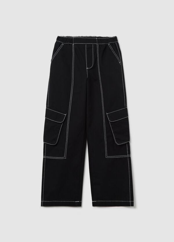 Ovs Pantaloni Cargo Con Impunture A Contrasto