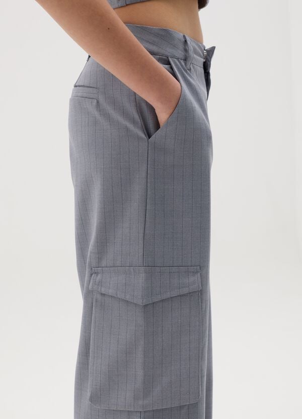 Ovs Pantaloni Cargo Gessati