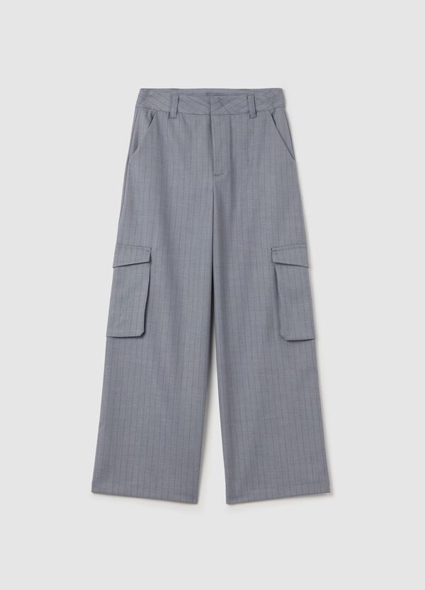 Ovs Pantaloni Cargo Gessati