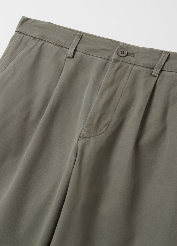 Ovs Pantaloni Chino In Cotone E Lino