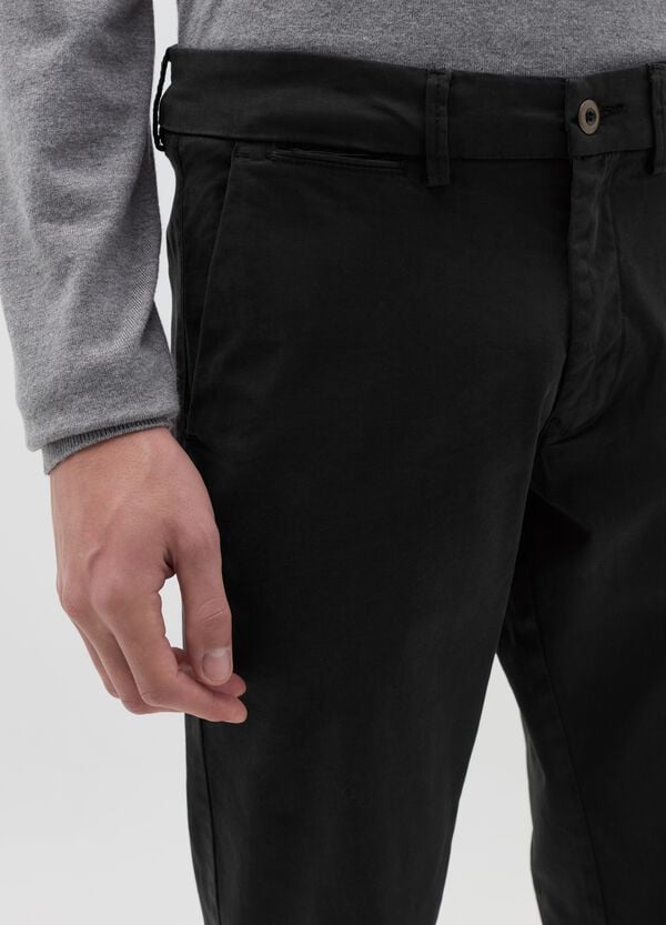 Ovs Pantaloni Chino In Cotone Stretch Tinta Unita