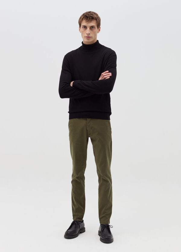 Ovs Pantaloni chino in cotone stretch tinta unita