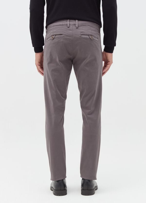 Ovs Pantaloni Chino In Cotone Stretch Tinta Unita