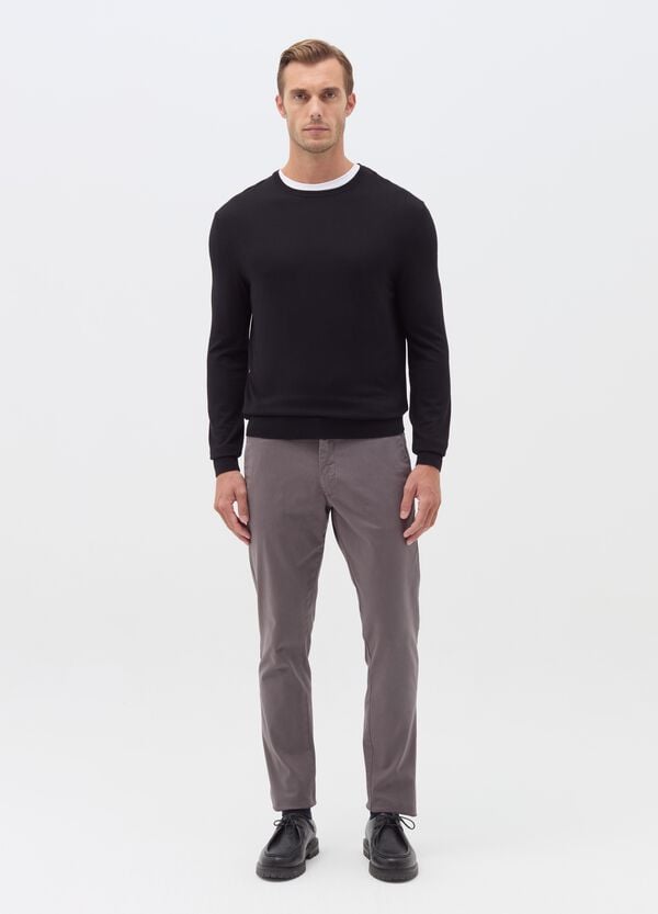 Ovs Pantaloni chino in cotone stretch tinta unita