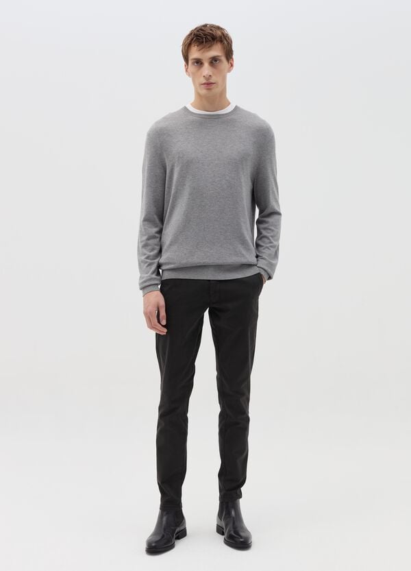 Ovs Pantaloni chino in cotone stretch tinta unita