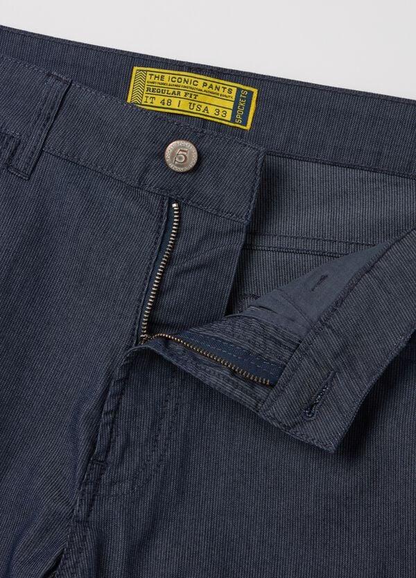 Ovs Pantaloni Cinque Tasche Con Micro Trama