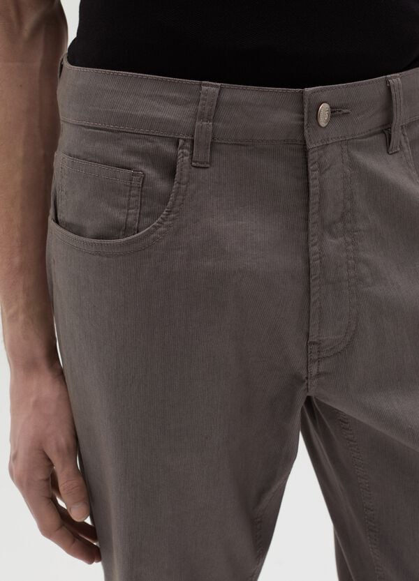 Ovs Pantaloni Cinque Tasche Con Micro Trama