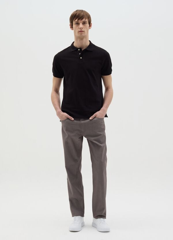 Ovs Pantaloni cinque tasche con micro trama
