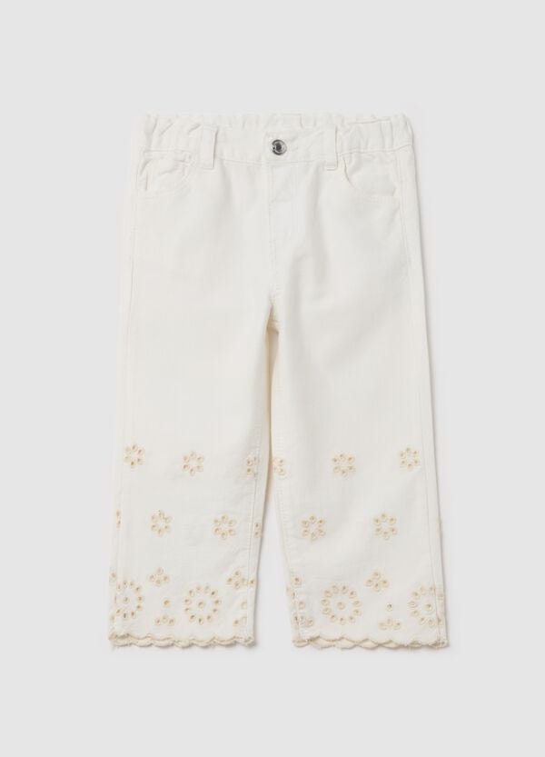 Ovs Pantaloni cinque tasche con ricamo sangallo