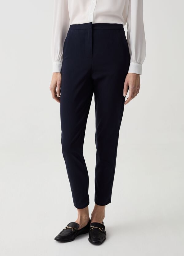 Ovs Pantaloni Cropped A Sigaretta Stretch