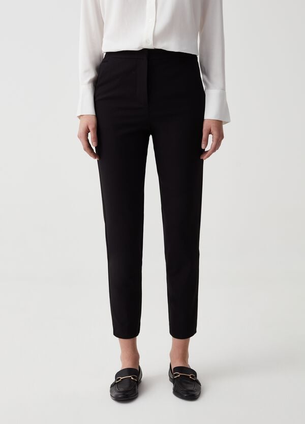 Ovs Pantaloni Cropped A Sigaretta Stretch