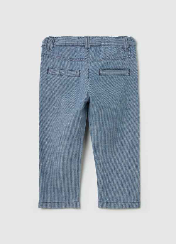 Ovs Pantaloni In Cotone A Righe Sottili