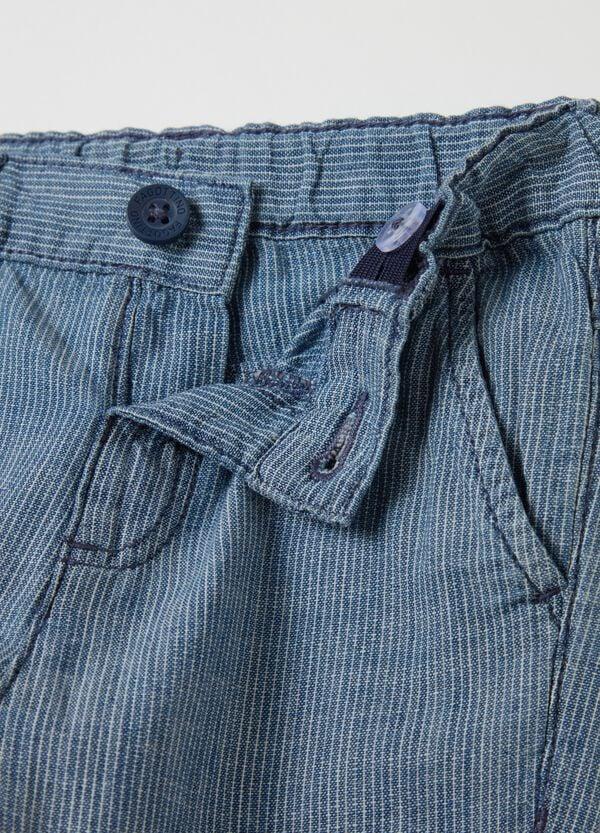 Ovs Pantaloni In Cotone A Righe Sottili