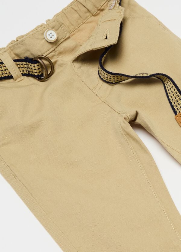 Ovs Pantaloni In Cotone E Lino Con Cintura