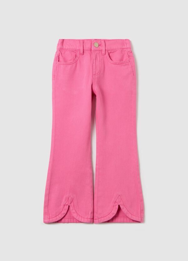 Ovs Pantaloni in drill con orlo ondulato