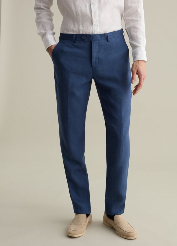 Ovs Pantaloni Regular Fit In Lino Contemporary