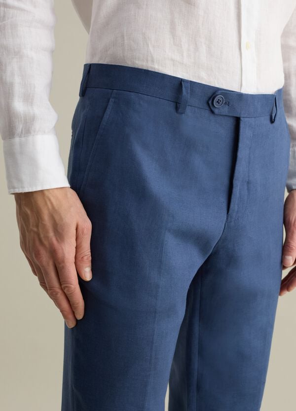 Ovs Pantaloni Regular Fit In Lino Contemporary