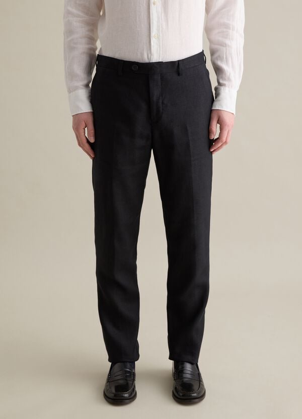 Ovs Pantaloni Regular Fit In Lino Contemporary
