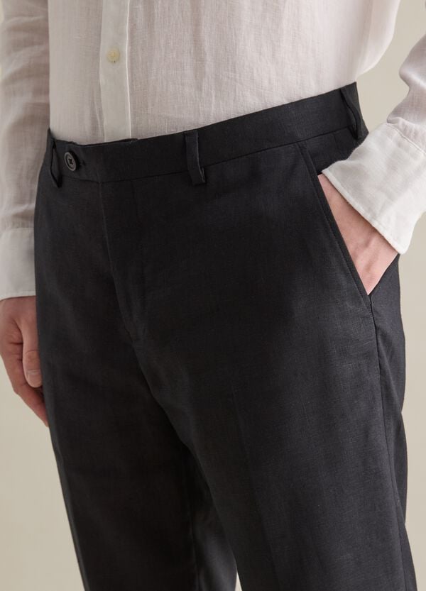 Ovs Pantaloni Regular Fit In Lino Contemporary