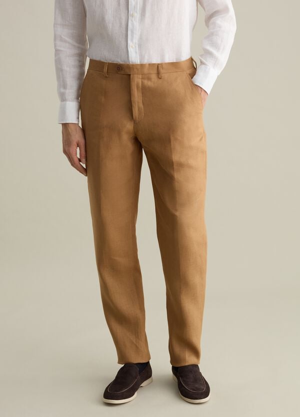 Ovs Pantaloni Regular Fit In Lino Contemporary