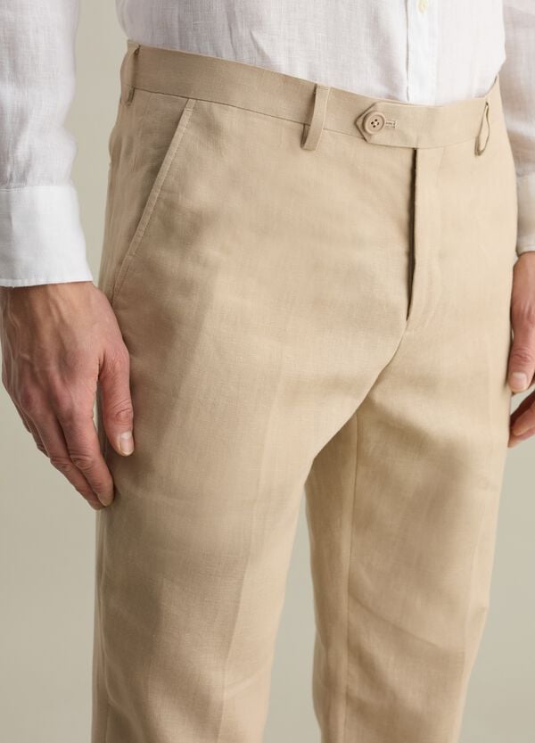 Ovs Pantaloni Regular Fit In Lino Contemporary