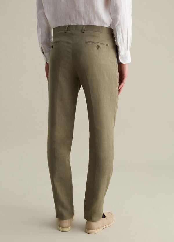 Ovs Pantaloni Regular Fit In Lino Contemporary