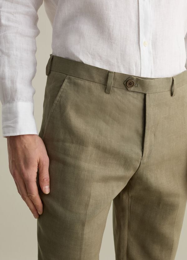 Ovs Pantaloni Regular Fit In Lino Contemporary